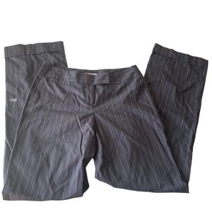 CAbi Womens 2 Nob Hill Gray Striped Career Dress Pants Pinstripe Style #353